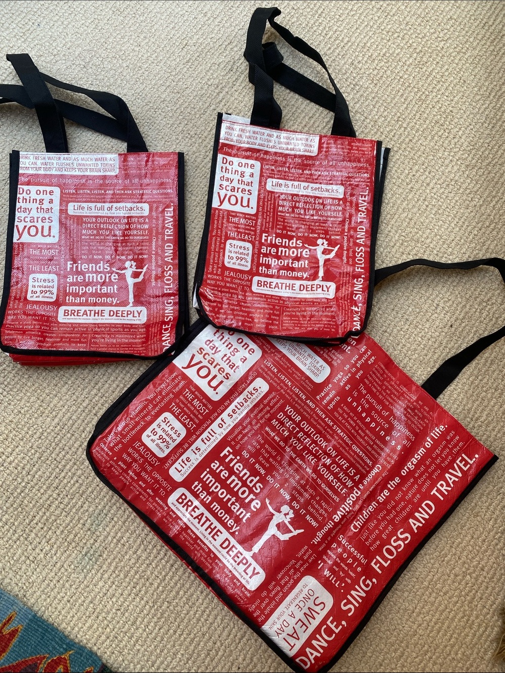 Set of 3 Lululemon Reusable Tote Bags